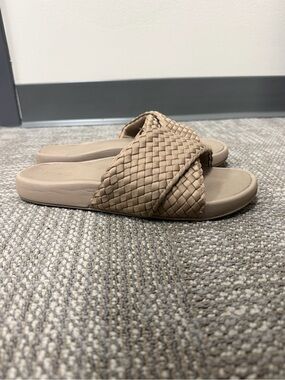 Calia - Woven Slide Sandals in Taupe - Women's Casual Comfort 8.5